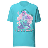 A Little Salty A Little Sweet Skeleton Mermaid - Unisex T-Shirt - Turquoise Blue