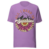 All I Need Is Sunshine And Lake Water - Unisex T-Shirt - Heather Team Purple