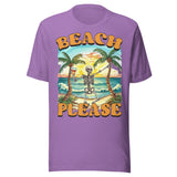 Beach Please Beach Skeleton - Unisex T-Shirt - Purple