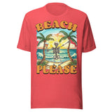 Beach Please Beach Skeleton - Unisex T-Shirt - Red