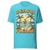 Beach Please Beach Skeleton - Unisex T-Shirt - Turquoise Blue