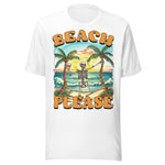 Beach Please Beach Skeleton - Unisex T-Shirt - White