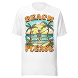 Beach Please Beach Skeleton - Unisex T-Shirt - White