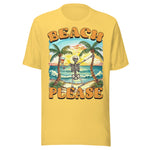 Beach Please Beach Skeleton - Unisex T-Shirt - Yellow