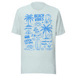 Beach Vibes Doodle - Unisex T-Shirt - Ice Blue