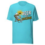 Beer And Sunshine - Unisex T-Shirt - Turquoise Blue