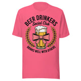 Beer Drinkers Social Club, Drinks Well With Others - Unisex T-Shirt - Charity Pink