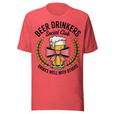 Beer Drinkers Social Club, Drinks Well With Others - Unisex T-Shirt - Heather Red