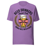 Beer Drinkers Social Club, Drinks Well With Others - Unisex T-Shirt - Heather Team Purple