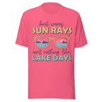 Boat Waves Sun Rays Ain't Nothing Like Lake Days - Unisex T-Shirt - Charity Pink