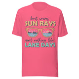 Boat Waves Sun Rays Ain't Nothing Like Lake Days - Unisex T-Shirt - Charity Pink