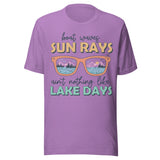 Boat Waves Sun Rays Ain't Nothing Like Lake Days - Unisex T-Shirt - Team Purple