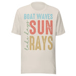 Boat Waves Sun Rays Lake Days - Unisex T-Shirt - Dust White