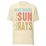 Boat Waves Sun Rays Lake Days - Unisex T-Shirt - Natural