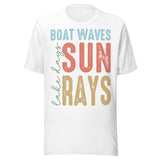 Boat Waves Sun Rays Lake Days - Unisex T-Shirt - White