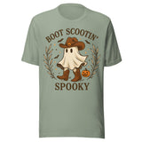 Boot Scootin' Spooky - Unisex Halloween T-Shirt - Sage Green