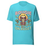 Bougie On A Budget - Unisex T-Shirt - Turquoise Blue