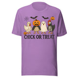 Chick Or Treat - Unisex Halloween T-Shirt - Heather Team Purple