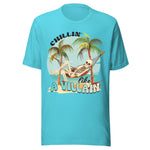 Chillin' Like A Villain Beach Skeleton - Unisex T-Shirt - Turquoise Blue