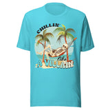 Chillin' Like A Villain Beach Skeleton - Unisex T-Shirt - Turquoise Blue