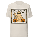 Creepin' It Real Ghost and Pumpkins - Unisex Halloween T-Shirt - Dust White