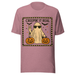 Creepin' It Real Ghost and Pumpkins - Unisex Halloween T-Shirt - Orchid Pink