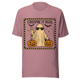 Creepin' It Real Ghost and Pumpkins - Unisex Halloween T-Shirt - Orchid Pink