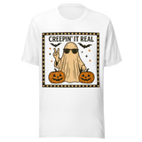 Creepin' It Real Ghost and Pumpkins - Unisex Halloween T-Shirt - White