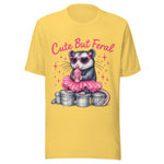 Cute But Feral Opossum - Unisex T-Shirt - Yellow