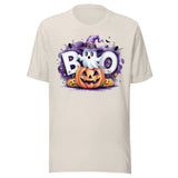Cute Ghost and Pumpkin - Unisex Halloween T-Shirt - Dust White