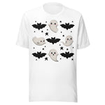 Cute Ghosts and Bats - Unisex Halloween T-Shirt - White