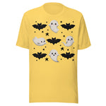 Cute Ghosts and Bats - Unisex Halloween T-Shirt - Yellow