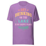 Day Drinking On The Lake Is My Happy Place - Unisex T-Shirt - Heather Team Purple