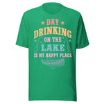 Day Drinking On The Lake Is My Happy Place - Unisex T-Shirt - Kelly Green