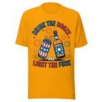 Drink The Booze And Light The Fuse - Unisex T-Shirt  - Gold