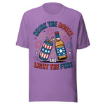 Drink The Booze And Light The Fuse - Unisex T-Shirt  - Heather Team Purple