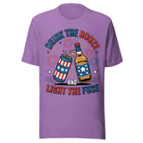 Drink The Booze And Light The Fuse - Unisex T-Shirt  - Heather Team Purple