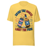 Drink The Booze And Light The Fuse - Unisex T-Shirt  - Yellow