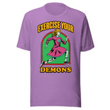 Exercise Your Demons - Unisex Halloween T-Shirt - Heather Team Purple