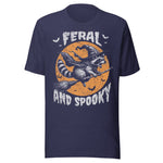 Feral and Spooky - Unisex Halloween T-Shirt - Navy Blue