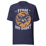 Feral and Spooky - Unisex Halloween T-Shirt - Navy Blue