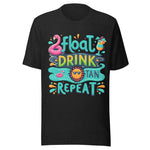 Float Drink Tan Repeat - Unisex T-Shirt - Heather Black