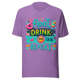 Float Drink Tan Repeat - Unisex T-Shirt - Heather Team Purple