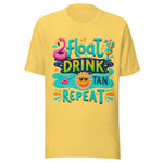 Float Drink Tan Repeat - Unisex T-Shirt - Yellow
