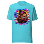 Floral Freddy Halloween Horror Villain - Unisex Halloween T-Shirt - Turquoise Blue