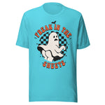 Freak In The Sheets - Unisex Halloween T-Shirt - Turquoise Blue