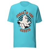 Freak In The Sheets - Unisex Halloween T-Shirt - Turquoise Blue