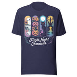 Fright Night Chronicles - Unisex Halloween T-Shirt - Navy Blue