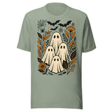 Ghost Family - Unisex Halloween T-Shirt - Sage Green