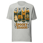 Ghost Pumpkin Black Cat Spooky Season - Unisex Halloween T-Shirt - Athletic Gray